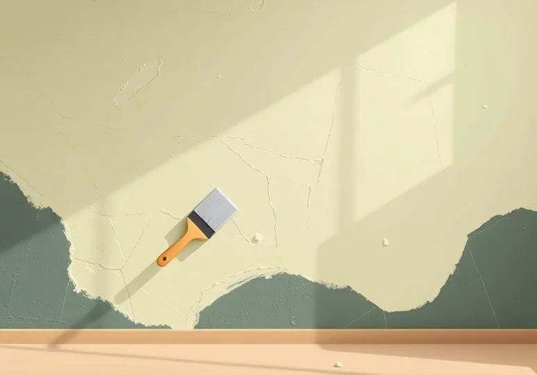 Application d'un enduit décoratif à la lisseuse sur un mur